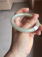Load image into Gallery viewer, 53.5mm Certified type A 100% Natural green dark green floating seaweed round cut Jadeite bangle PC140-6615