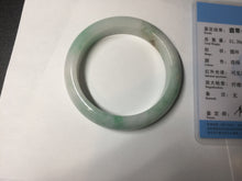Load image into Gallery viewer, 53mm 100% natural certified sunny green/white(白底青) jadeite jade bangle BK81-5255