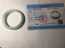 Load image into Gallery viewer, 53mm 100% natural certified sunny green/white(白底青) jadeite jade bangle BK81-5255