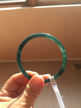Load image into Gallery viewer, 57mm Type A 100% Natural icy black(冰乌鸡) blue gray Guatemala Slim Round Cut Jadeite Bangle PJ157-1371