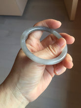 Load image into Gallery viewer, 53.2mm Certified 100% Natural gray black(灰冰) flat round cut nephrite jade bangle HN33-9075