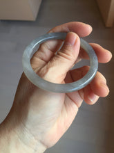 Load image into Gallery viewer, 53.2mm Certified 100% Natural gray black(灰冰) flat round cut nephrite jade bangle HN33-9075