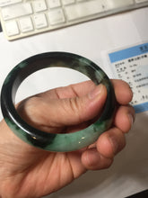 Load image into Gallery viewer, Shopify only 56.6mm Certified 100% natural Type A dark green/black jadeite jade bangle PF76-3520