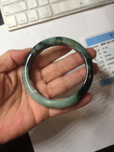 Load image into Gallery viewer, Shopify only 56.6mm Certified 100% natural Type A dark green/black jadeite jade bangle PF76-3520