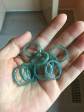 Load image into Gallery viewer, 17.7mm 7 1/2 100% natural type A icy watery green/blue/gray/black Guatemala jadeite jade band ring group PB302