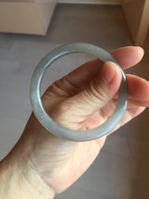 Load image into Gallery viewer, 53.2mm Certified 100% Natural gray black(灰冰) flat round cut nephrite jade bangle HN33-9075