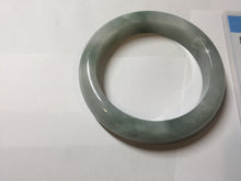 Load image into Gallery viewer, 57.5mm certified type A 100% Natural icy watery light green/purple/white chubby Jadeite jade bangle PF77-1315