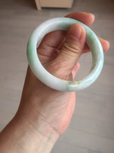 Load image into Gallery viewer, 53mm 100% natural certified sunny green/white(白底青) jadeite jade bangle BK81-5255