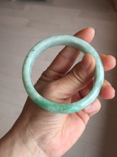 Load image into Gallery viewer, 56.2mm certified Type A 100% Natural sunny green/ white Jadeite Jade bangle BS32-4439
