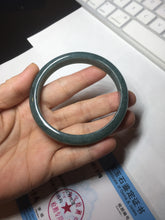 Load image into Gallery viewer, 59.9mm Certified Type A 100% Natural dark green/blue/gray/black Guatemala Jadeite jade bangle AY89-5760