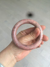 Load image into Gallery viewer, 54.3mm 100% natural plateau earth red/brown chubby round cut rose stone (Rhodonite) bangle XY81