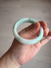Load image into Gallery viewer, 53mm 100% natural certified sunny green/white(白底青) jadeite jade bangle BK81-5255