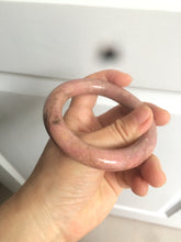 Load image into Gallery viewer, 54.3mm 100% natural plateau earth red/brown chubby round cut rose stone (Rhodonite) bangle XY81