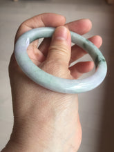 Load image into Gallery viewer, 58mm certificated Type A 100% Natural light green purple with green floating flowers Jadeite Jade bangle AS83-3016
