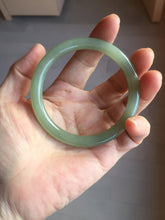 Load image into Gallery viewer, 56.2mm Certified 100% Natural icy watery light green/yellow round cut nephrite jade bangle HN32-3597