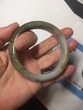 Load image into Gallery viewer, 55.5mm certificated Type A 100% Natural oily dark green/yellow/brown Jadeite Jade bangle D132-4069