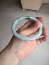 Load image into Gallery viewer, 58mm certificated Type A 100% Natural light green purple with green floating flowers Jadeite Jade bangle AS83-3016