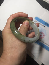 Load image into Gallery viewer, 55.5mm certificated Type A 100% Natural oily dark green/yellow/brown Jadeite Jade bangle D132-4069
