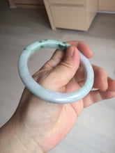 Load image into Gallery viewer, 58mm certificated Type A 100% Natural light green purple with green floating flowers Jadeite Jade bangle AS83-3016