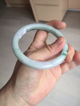 Load image into Gallery viewer, 58mm certificated Type A 100% Natural light green purple with green floating flowers Jadeite Jade bangle AS83-3016