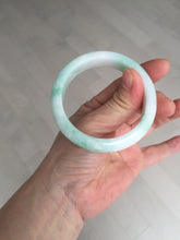 Load image into Gallery viewer, 53mm 100% natural certified sunny green/white(白底青) jadeite jade bangle BK81-5255