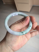 Load image into Gallery viewer, 58mm certificated Type A 100% Natural light green purple with green floating flowers Jadeite Jade bangle AS83-3016