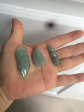 Load image into Gallery viewer, 100% Natural type A dark green/gray Jadeite Jade bamboo shoot/lotus pod/Four Seasons Fortune Bean pendant AX31