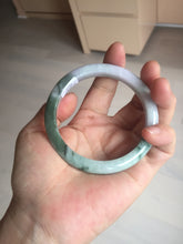 Load image into Gallery viewer, 58mm certificated Type A 100% Natural light green purple with green floating flowers Jadeite Jade bangle AS83-3016