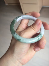Load image into Gallery viewer, 58mm certificated Type A 100% Natural light green purple with green floating flowers Jadeite Jade bangle AS83-3016