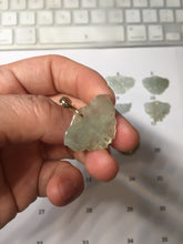 Load image into Gallery viewer, 100% Natural type A icy watery light green Jadeite Jade butterfly pendant PH113-2