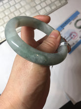 Load image into Gallery viewer, 57.5mm certified type A 100% Natural icy watery light green/purple/white chubby Jadeite jade bangle PF77-1315