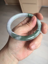 Load image into Gallery viewer, 58mm certificated Type A 100% Natural light green purple with green floating flowers Jadeite Jade bangle AS83-3016