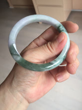 Load image into Gallery viewer, 58mm certificated Type A 100% Natural light green purple with green floating flowers Jadeite Jade bangle AS83-3016