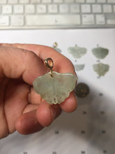 Load image into Gallery viewer, 100% Natural type A icy watery light green Jadeite Jade butterfly pendant PH113-2