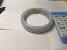 Load image into Gallery viewer, 53.5mm certified type A 100% Natural light green purple white Jadeite Jade bangle J150-6018