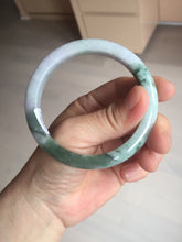Load image into Gallery viewer, 58mm certificated Type A 100% Natural light green purple with green floating flowers Jadeite Jade bangle AS83-3016