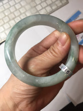 Load image into Gallery viewer, 57.5mm certified type A 100% Natural icy watery light green/purple/white chubby Jadeite jade bangle PF77-1315