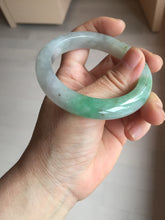Load image into Gallery viewer, 53.5mm certified 100% natural Type A icy water sunny green/gray/black jadeite jade bangle BP157-5022