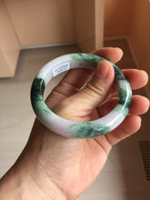 Load image into Gallery viewer, 55.5mm Certified 100% natural Type A Green & Light Purple jadeite jade bangle PH246-0510
