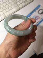 Load image into Gallery viewer, 57.5mm certified type A 100% Natural icy watery light green/purple/white chubby Jadeite jade bangle PF77-1315