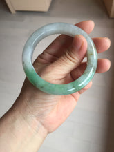Load image into Gallery viewer, 53.5mm certified 100% natural Type A icy water sunny green/gray/black jadeite jade bangle BP157-5022