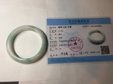 Load image into Gallery viewer, 53mm 100% natural certified sunny green/white(白底青) jadeite jade bangle BK81-5255