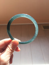 Load image into Gallery viewer, 卖了 60mm Type A 100% Natural icy black(冰乌鸡) blue gray Guatemala Slim Round Cut Jadeite Bangle PJ152-1378