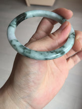 Load image into Gallery viewer, 57.5mm certificated Type A 100% Natural light green with green floating flowers Jadeite Jade bangle AS82-3025