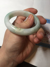 Load image into Gallery viewer, 53mm 100% natural certified sunny green/white(白底青) jadeite jade bangle BK81-5255