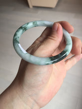 Load image into Gallery viewer, 57.5mm certificated Type A 100% Natural light green with green floating flowers Jadeite Jade bangle AS82-3025