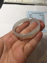 Load image into Gallery viewer, 47.6mm certified 100% natural type A light green red white thin square style jadeite bangle PH226-1007