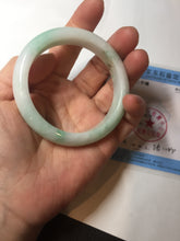 Load image into Gallery viewer, 53mm 100% natural certified sunny green/white(白底青) jadeite jade bangle BK81-5255