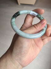 Load image into Gallery viewer, 57.5mm certificated Type A 100% Natural light green with green floating flowers Jadeite Jade bangle AS82-3025