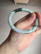 Load image into Gallery viewer, 57.5mm certificated Type A 100% Natural light green with green floating flowers Jadeite Jade bangle AS82-3025